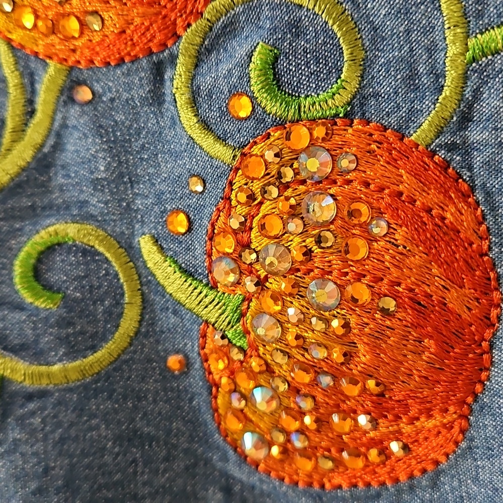 NWT Quacker Factory Fall Sparkiling Pumpkin Top, Tunic Size 3X - Picture 10 of 13